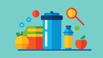 Healthy Lifestyle Integration An illustration depicting the device alongside healthy foods a water bottle and sports gear signifying its role in a healthy lifestyle.