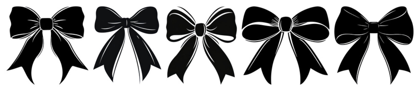 PNG Ribbon bow vector black illustration transparent background.