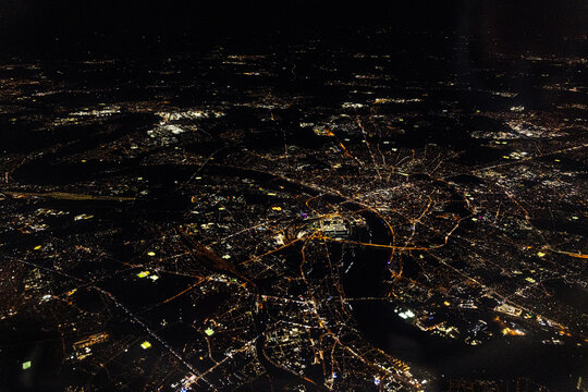 Cologne city at night panorama