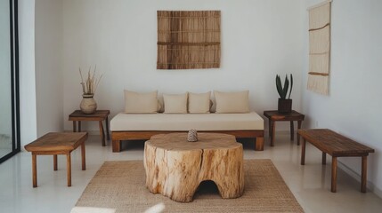 Modern minimalist living room interior design.