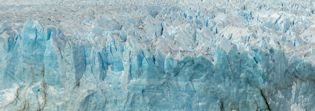 panoramic view of Majestic Glacier Landscape with stunning textures
