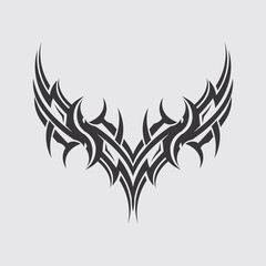 black tribal vector logo design icon and sign tribal
