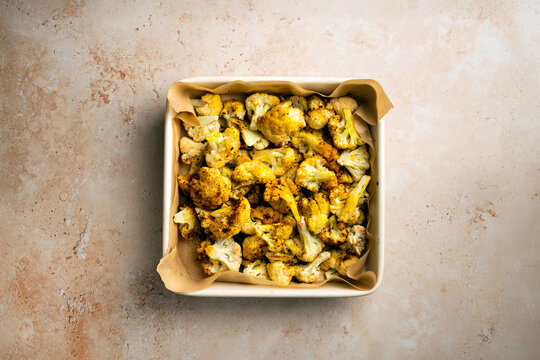 Ingredients for Tandoori Roasted Cauliflower Dip Overhead