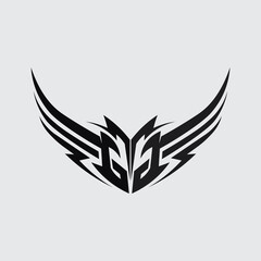 Fototapeta premium black tribal vector logo design icon and sign tribal