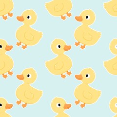 duck cartoon seamless repeating pattern