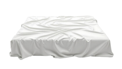 White Fabric Drape Over Surface on Black Background