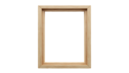Wooden Picture Frame Isolated on Transparent Background