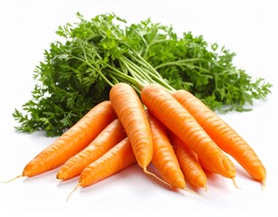 깔끔하게 손질되어 쌓여있는 당근 Carrots neatly trimmed and stacked