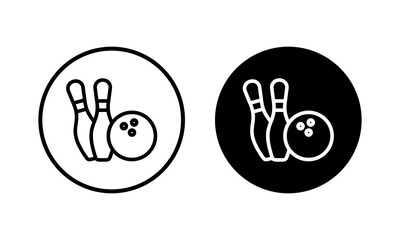 Bowling icon vector illustration. bowling ball and pin sign and symbol.
