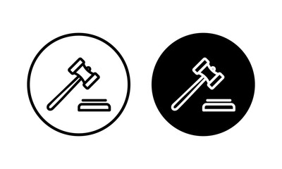 Gavel icon vector illustration. judge gavel sign and symbol. law icon. auction hammer