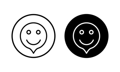 smile icon vector illustration. smile emoticon icon. feedback sign and symbol