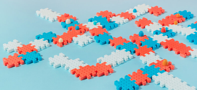 Colourful building blocks puzzle