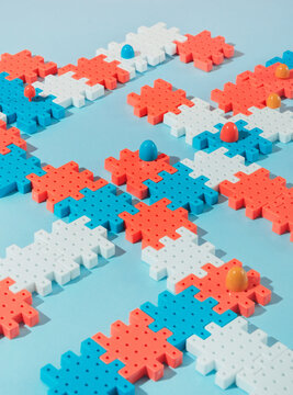 Colourful building blocks puzzle
