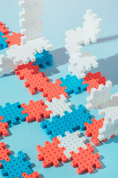 Colourful building blocks puzzle