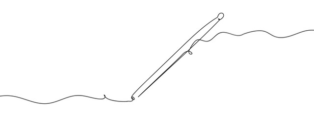Continuous line, drumsticks, musical instruments line art vector Edit Stroke.
