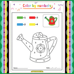 Jar for Your little garden color by number coloring pages for your cute kids