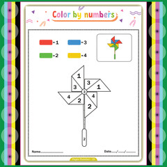 easy color by number coloring book for kids
