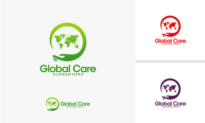 global world care logo template vector