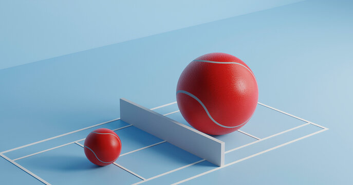 Red Balls on Blue Court