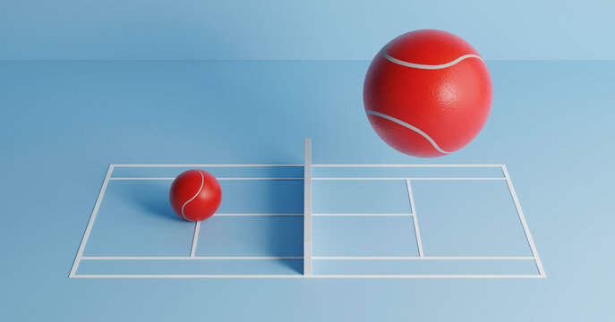 Red Balls on Blue Court