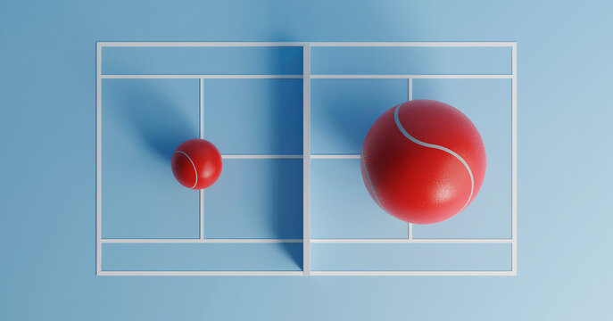 Red Balls on Blue Court