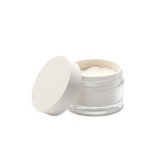 White Cosmetic Powder in Transparent Jar with Lid