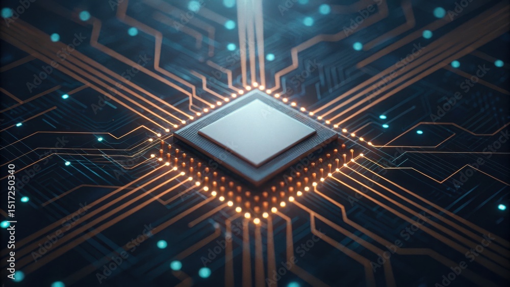 Poster High-Resolution Digital Microchip Signals with Blurred Background Effects
