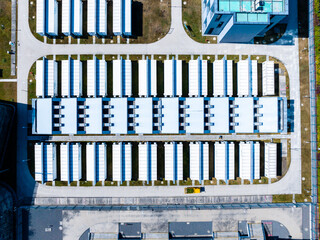 Vertical Aerial View of Energy Storage Station