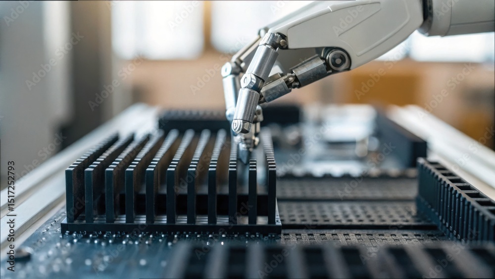 Poster Robotic Hand Reaching into Empty Chip Rack for Automated Tasks
