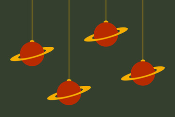 Christmas tree decorations in shape of planets
