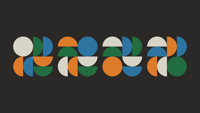 Geometric illustration with semicircles and circles