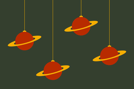 Christmas tree decorations in shape of planets