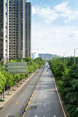 The century avenue of street scene in shanghai Lujiazui,China.