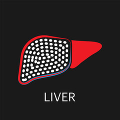 Human Liver Logo medical icon creative design vector template. abstract minimalistic liver anatomy organ structure Vector illustration. EPS 10