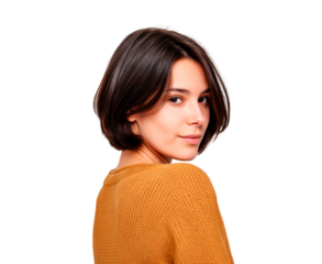Young woman with short hair