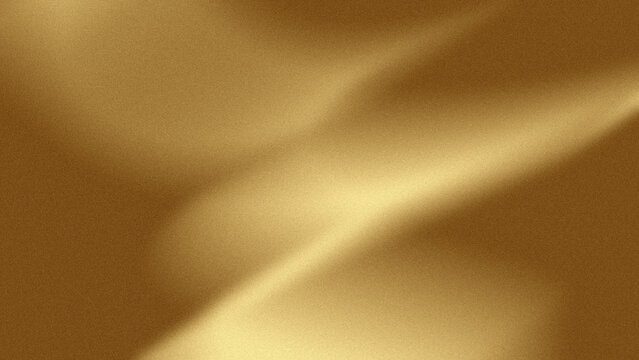 Luxurious and elegant abstract background with rich gold color gradations resembling gently wavy satin fabric or light reflections on a metallic surface with a fine grain texture.