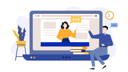 Man watches woman on laptop. Suitable for technology, surveillance, cybersecurity, online stalking, privacy invasion, digital communication, internet safety concepts.