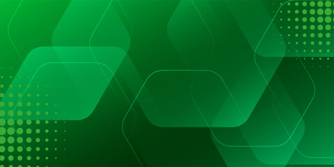 Green abstract background with geometric shapes gradient color for presentation design. Suit for business, corporate, institution, conference, party, festive, seminar, and talks.