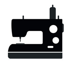 Sewing machine icon, sewing machine silhouette vector in trendy flat style illustration isolated on white background.