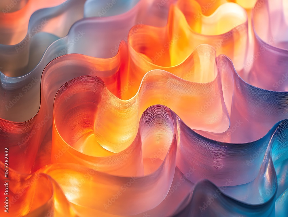 Poster abstract gradient waves with a dynamic interplay of smooth color transitions