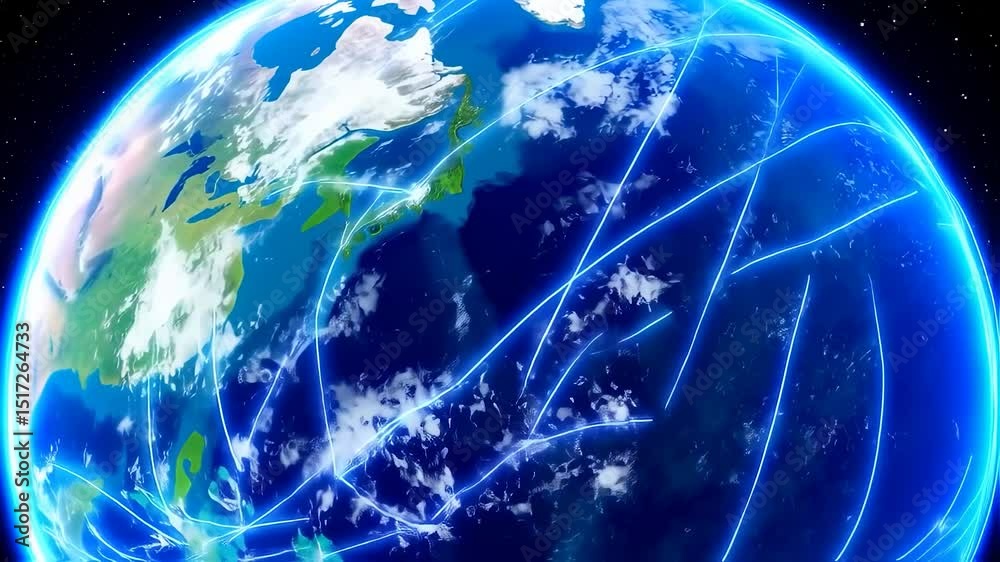 Canvas Prints modern network connections over earth. artificial intelligence and big data concept. business indust