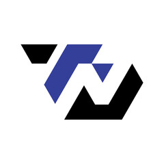 Strong and Modern letter T and letter N initials logo design