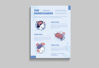 Blue Mindfulness Mental Health Awareness Poster