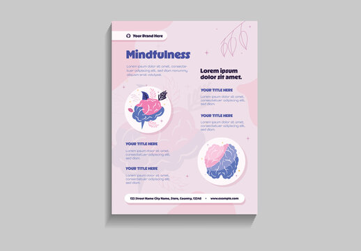 Pink And Blue Mindfulness Wellness Awareness Poster