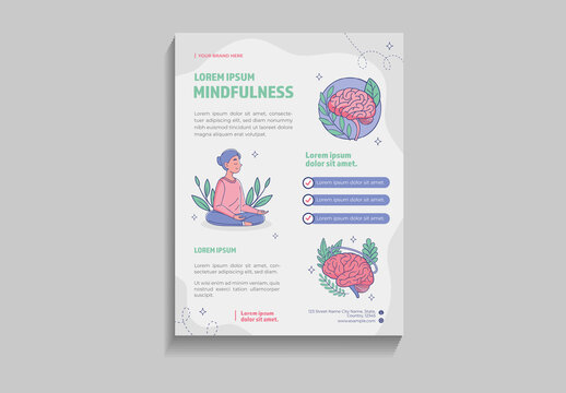 Gray And Purple Mindfulness Meditation Wellness Poster