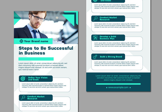White And Green Steps Successful Business Infographic