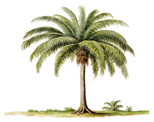 Obraz premium PNG Young palm tree plant white background arecaceae.
