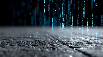  Rain falling in Morse code on analog streets 