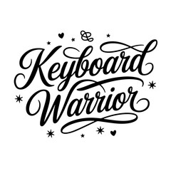 Fototapeta premium Keyboard Warrior. Gamer Quote Vector Design Isolated on White Background