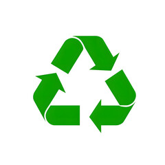 Flat vector icon of a recycling symbol, isolated background